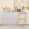 thumbnail image 3 of MODERNLUXE Twin Size Murphy Bed with Rotable Desk,Murphy Cabinet Chest Dresser Bed with Foldable Cushion for Guest Room,Small Space,Gray, 3 of 7