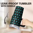 thumbnail image 5 of 20oz Textured Handle Tumbler with Geometric Design, Stainless Steel Double Wall Insulated Travel Mug, Leak Proof Straw Lid, 5 of 5
