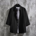 thumbnail image 5 of Siilsaa Shirts Men Men's Casual Shirt Short Sleeve Button Down Shirt(Black,5XL), 5 of 7