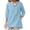 Light Blue Shirts, variant on CAIVO Women Casual Linen Blend Shirt 3/4 Sleeve Stand Collar Pullover Tops Summer Blouse Wear And Daily Birthday Solid Color Back To School Dailywear