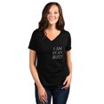thumbnail image 2 of I Am Very Busy Women's Fashion Relaxed V-Neck T-Shirt Tee Heather Black X-Large, 2 of 5