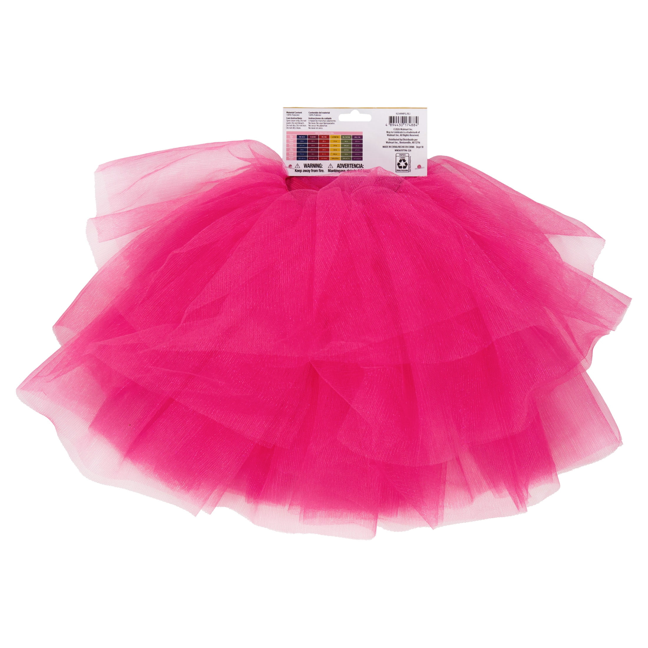 Tutu Costume Accessory for Children, Hot Pink, L/XL, Halloween by Way To Celebrate