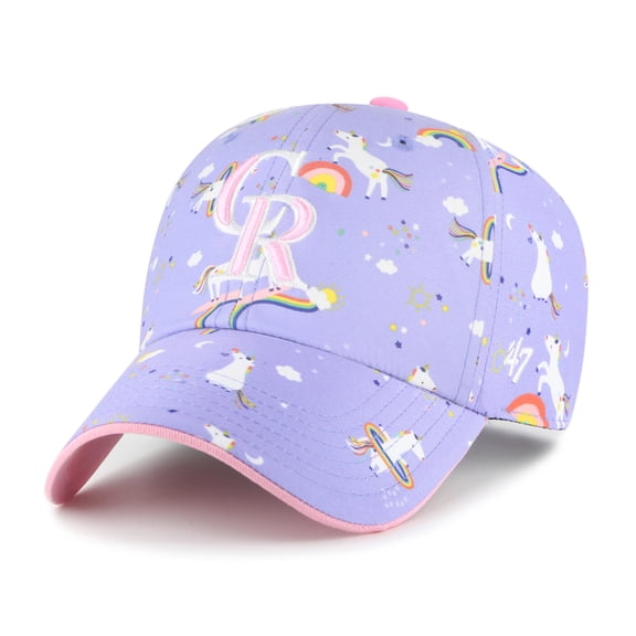 Girls Youth '47  Lavender Colorado Rockies Unicorn Clean Up Adjustable Hat