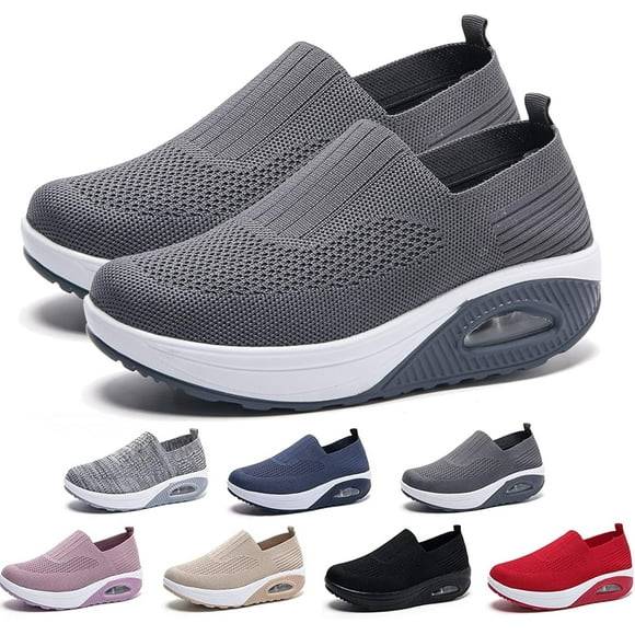 Women's Orthopedic Sneakers, Orthopedic Walking Shoes for Women, Comfortable Air Cushion Orthopedic Sneakers, Orthopedic Slip On Shoes for Women (US 9,Dark Gray)
