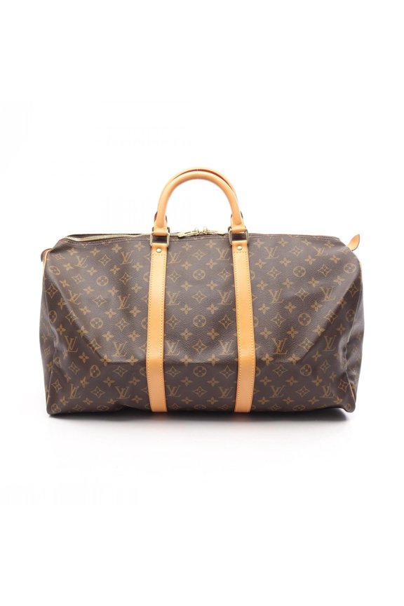 Pre-Owned Louis Vuitton Keepall 50 Monogram Boston Bag Handbag, Coated Canvas Leather,...
