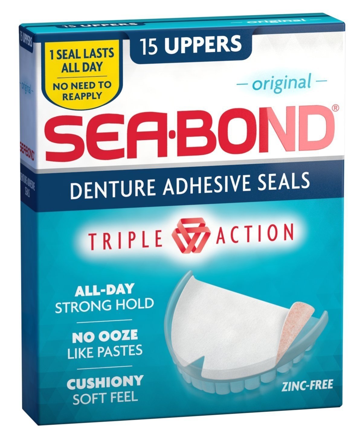Sea Bond Denture Adhesive, Original Uppers, 15 Count