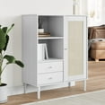thumbnail image 1 of vidaXL Highboard SENJA Rattan Look White 90x40x112 cm Solid Wood Pine, 1 of 5