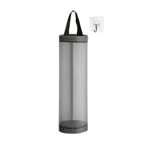 Soporte para dispensador de bolsas de plástico colgante, organizador de bolsas de basura de malla plegable, soporte para reciclaje de basura con gancho