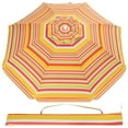 thumbnail image 6 of Gymax 6.5Ft Beach Umbrella w/ Tilt Mechanism Sand Anchor Carrying Bag Yellow + Orange, 6 of 10