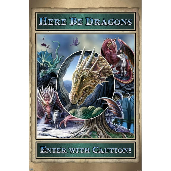 Lisa Parker - Here Be Dragons Wall Poster, 22.375" x 34"
