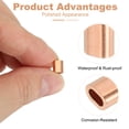 thumbnail image 3 of Uxcell 1/16"(1.5mm) Wire Rope Stop Sleeve, Copper Crimping Loops Sleeve Oval Crimp Ferrules for Wire Rope and Cable Ferrule, Gold 25Pcs, 3 of 7