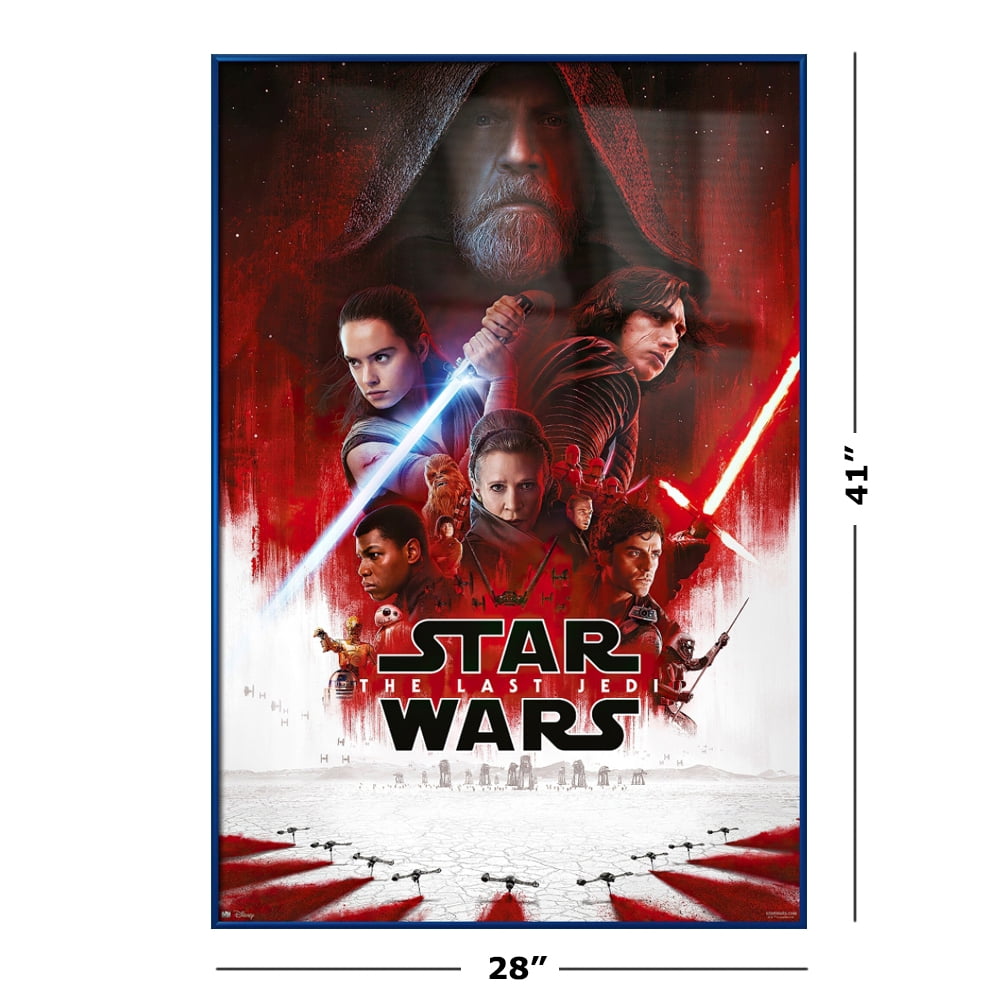 verlies uzelf Spuug uit voorkomen Star Wars: Episode VIII - The Last Jedi - Framed Movie Poster (Regular  Style) (Size: 28" X 41") (Red Plastic Frame) - Walmart.com