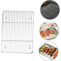 QZS Stainless Steel Cooling Rack,15.4x11.4x0.6In Sturdy Cookie Cooling Rack for Baking,Dishwasher Safe,Silver Rack for Roasting,Cooking