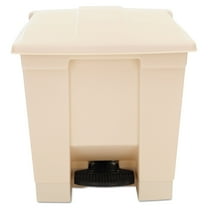 Rubbermaid FG614300BEIG Step-On Lid Wastebasket, 8 Gallon, Beige