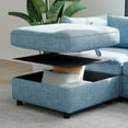 thumbnail image 5 of Jopath 32" Modular Storage Loveseat Sofa, Convertible Loveseat Sleeper Couch, Modern Upholstered Loveseat Sofa with Fabric for Living Room, Blue, 5 of 7