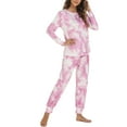 thumbnail image 4 of BELLZELY Womens Pajamas Plus Size Women Fashion Tie-Dye Print Long-Sleeved Trousers Pajama Set Two-Piece, 4 of 4