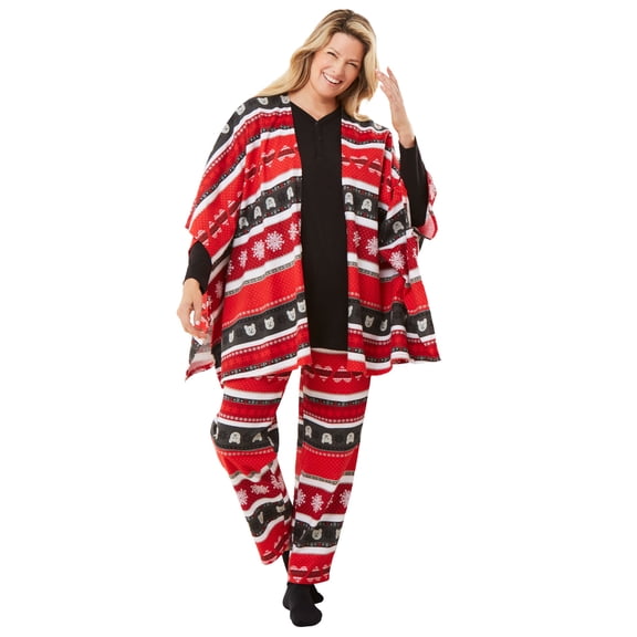Dreams & Co. Plus Size 4-Piece Pajama Set