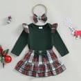 thumbnail image 2 of Conjunto de falda a cuadros Kuriozud para niña, mameluco con lazo, 3-6 m, 2 of 6
