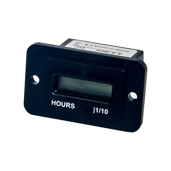 Rectangle LCD OZ-USA® Hour Meter Gauge 9-12-24-48-90 Volt Golf Cart Forklift Digital RV