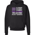 thumbnail image 2 of Inktastic Epilepsy Awareness Purple Ribbons and Flag Adult Hoodie Sweatshirt, 2 of 4