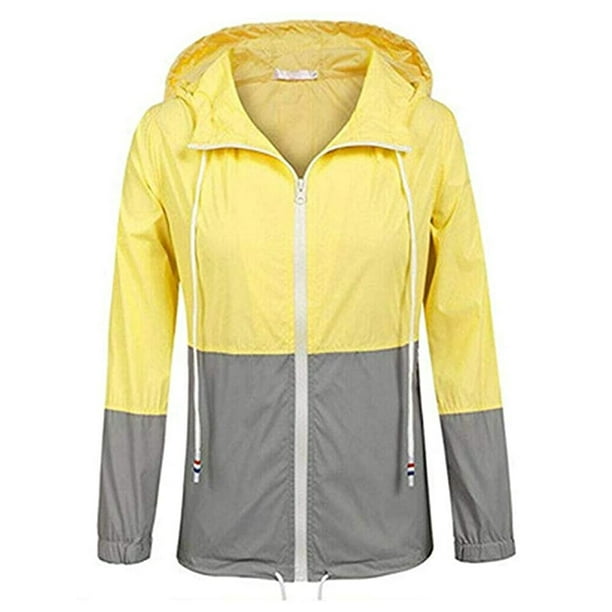 Mxiqqpltky Women's Hooded Jacket Waterproof Rain Coat Sports