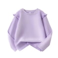 thumbnail image 4 of Girls Long Sleeve Shirts Chiffon Blouses Kids Cute Puff Sleeve Ruffle Neck Casual Tops 5-14 Years, 4 of 5