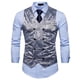 thumbnail image 2 of Chaqueta tipo blazer de doble botonadura con estampado informal para fiestas diarias a la moda para hombre Pompotops oipoqjl38219, 2 of 5