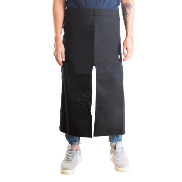 Medio Mandil Pesani para Chef de Gabardina Premium negro Unitalla