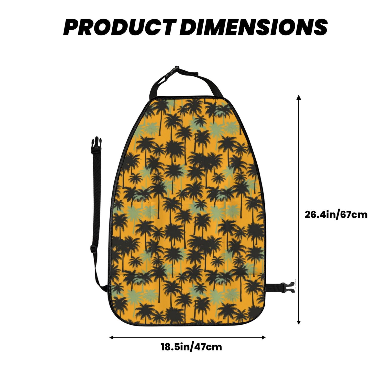Kdxio Hawaii Palms Print 2 Pack Car Kick Mat Seat Cover Back Protector Mat with Pockets for Organizer Backseat Protector and Storage Anti Kick Pad for Vehicles