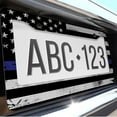 thumbnail image 6 of 1 Pcs Thin Blue Line American Flag License Plate Frame License Plate Frame,License Plate Cover for Car Decorative Parts,Aluminum License Plate Bracket Holder Rust-Proof for US Standard Car, 6 of 8
