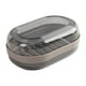 thumbnail image 2 of Jabonera de plástico color macarrón con base ranurada para drenaje | Jabonera compacta y duradera para lavabo de baño | Bandeja multiusos para guardar la ropa en la cocina, 2 of 6
