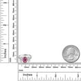 thumbnail image 3 of Gem Stone King 10K White Gold Pink Mystic Topaz, White Lab Grown Diamond Engagement Ring for Women | 2.14 Cttw | Oval 8X6MM | Gemstone November Birthstone | Size 8, 3 of 5