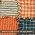 thumbnail image 2 of JCS Pumpkin Spice Ticking Stripe Homespun Cotton Fabric Sold by the Yard, 2 of 6