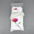 thumbnail image 1 of Ambesonne Floral Bedding Set 3 Pcs, Watercolor Poppy Flower, Twin, Fuchsia, 1 of 3