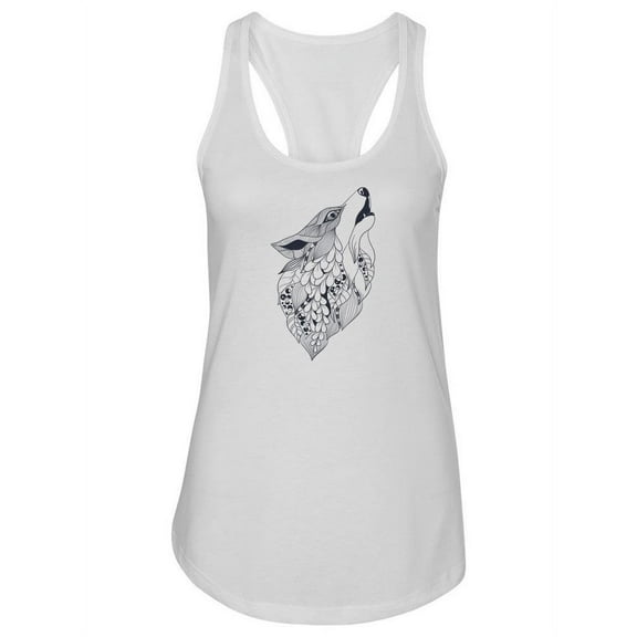 Howling Fox Sketch Tank Women -Image by Shutterstock, Female Small