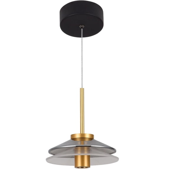 VONN Verona 7" ETL Certified Integrated LED Aluminum/Glass Pendant in Gold/Black
