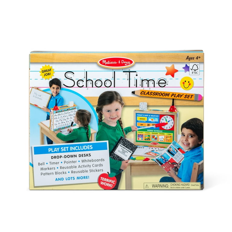 Melissa & Doug School Time! Classroom Play Set Game - Be Teacher or Student  - FSC-Certified Materials