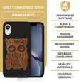 thumbnail image 7 of Wood phone case for iPhone XR compatible protective cell phone cover shockproof slim fit laser engraved Great Owl design Black wood case for Men & Women by CaseYard, 7 of 7