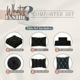 thumbnail image 3 of Mocassi 10pc Bed-in-a-Bag Infinity Design Comforter Set, Ultra Soft Bed Set Featuring Decorative Pillows and Fitted Sheet with Storage Pockets, Infinity Comforter, King, Black Onyx, 3 of 5