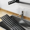 thumbnail image 6 of Microwave Shelf Wall Mount, 23.6 x 13.8 Inch Stainless Steel Microwave Wall Shelf with Hooks, 110 lbs Capacity Oven Rack for Kitchen, Hole-Free or Drilled Installation, 6 of 17