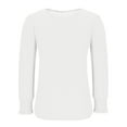 thumbnail image 5 of Fall Saving! HVOBTTY Women's Long Sleeved T Shirt, Fall and Winter Tops for Women, Women's Fashion Casual Solid Color Long Sleeve Crew Neck Everyday Wear T Shirt White, White, 5 of 5