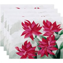 Holiday Essence Christmas Cactus Floral Print Placemat