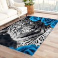 thumbnail image 1 of Cheetah Area Rug 6x9, Flower Rugs for Bedroom Living Room, Blue Carpet, Machine Washable Rug, Non Slip Soft Low Pile Rugs Large Area Rug Home Decor T6&-51, 1 of 7