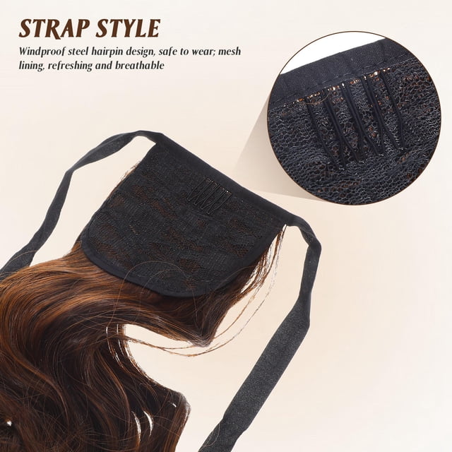 RENACLIPY Extensión De Ponytail Fácil De En Sintética Color Castaño