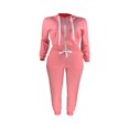 thumbnail image 3 of Women Hooded Tops Trousers Pocket Drawstring Elastic Waist Set, 3 of 7