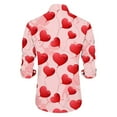 thumbnail image 6 of JLFKNG Mens T-Shirts Short Sleeve Shirts For Men Romantic Valentines Day Love Heart Printed Buttons Up Breathable Shirt Tops Suitable For Vacation, 6 of 7