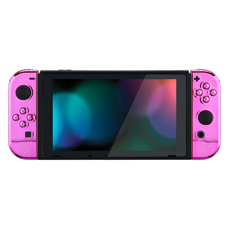 eXtremeRate Clear Atomic Purple Custom Full Set Shell for Nintendo Switch  OLED, DIY Replacement Console Back Plate, NS Joycon Handheld Controller