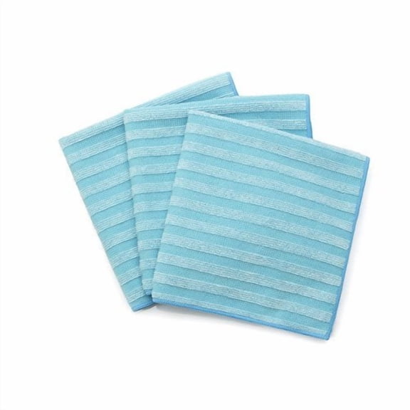 Fuller Brush 181 Dual Action Microfiber Cloths – 3-Pack, 16" x 16" Reusable Cleaning Towels with Scrubbing Stripes – Super Absorbent, Safe on All Surfaces