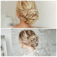 thumbnail image 4 of Unique Bargains 1 Pc Women's Portable Leaves Side Comb for Parties Rose Gold Tone Alloy, 4 of 4