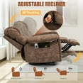 thumbnail image 5 of Sesslife Rocking Recliners with Massage and Heat for Adults, 22.8 in Seating Manual Swivel Rocker Recliner with Side Pockets, Cup Holders, USB Port for Living Room, Fabric Massage Lounge Chair, Brown, 5 of 10